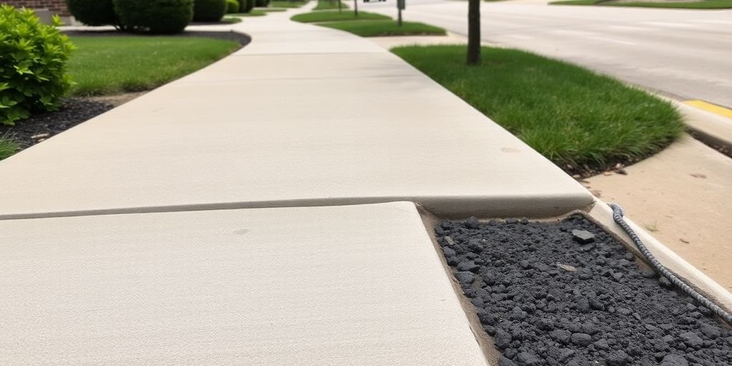 Freshly poured concrete sidewalks in Cedar Hill, TX.
